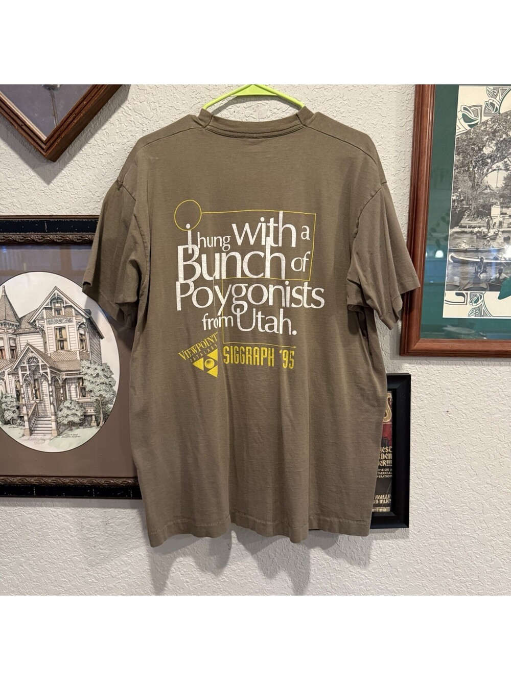 Vintage 90s Hung With A Bunch Of Polygonists Funny Polygamy Utah Shirt Size XL
